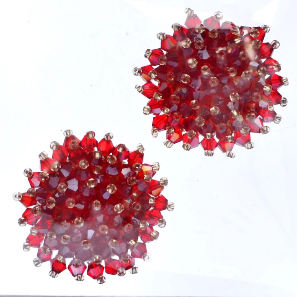 Crystal Button Covers — Beaded Cufflinks for Women, 2PCS