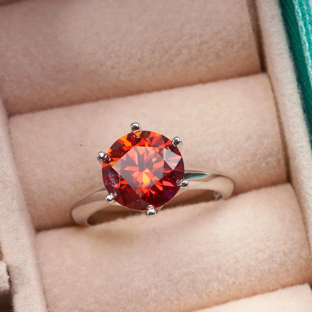 GRA Moissanite Promise Ring — 925 Silver, Platinum Plated