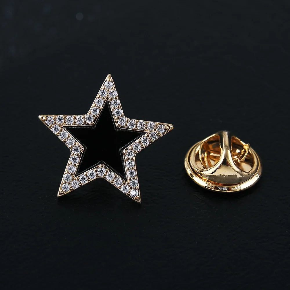 Crystal Hexagram Tie Pin — Multi-Use Lapel & Hijab Pins