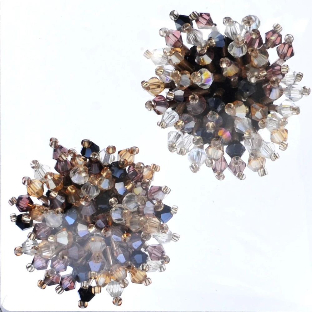 Crystal Button Covers — Beaded Cufflinks for Women, 2PCS