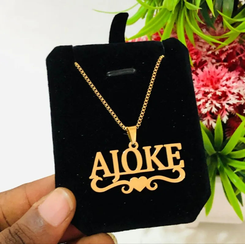 Custom Name Cuban Chain Necklace — Gold Stainless Steel