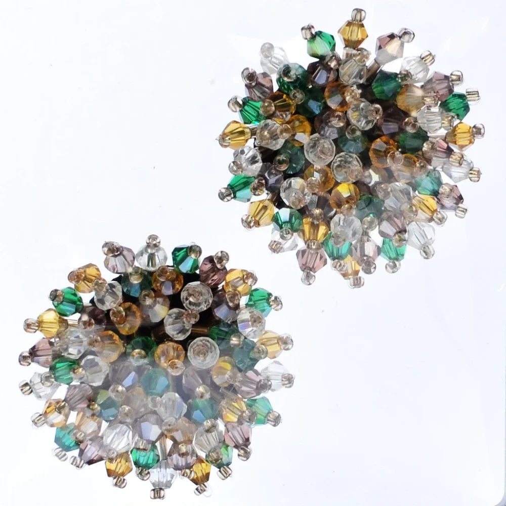 Crystal Button Covers — Beaded Cufflinks for Women, 2PCS