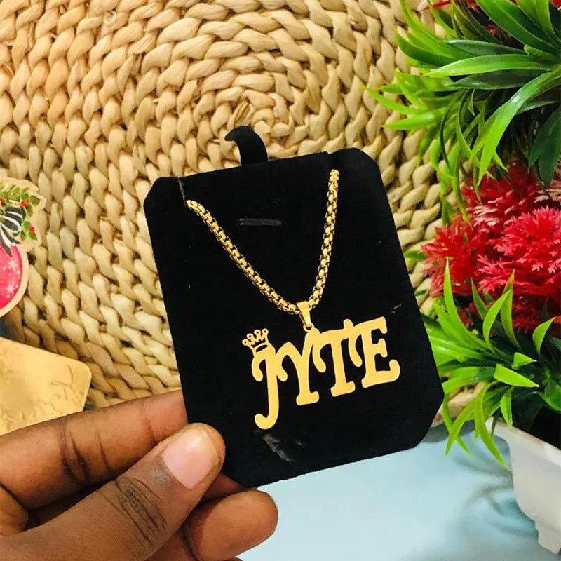 Custom Name Cuban Chain Necklace — Gold Stainless Steel