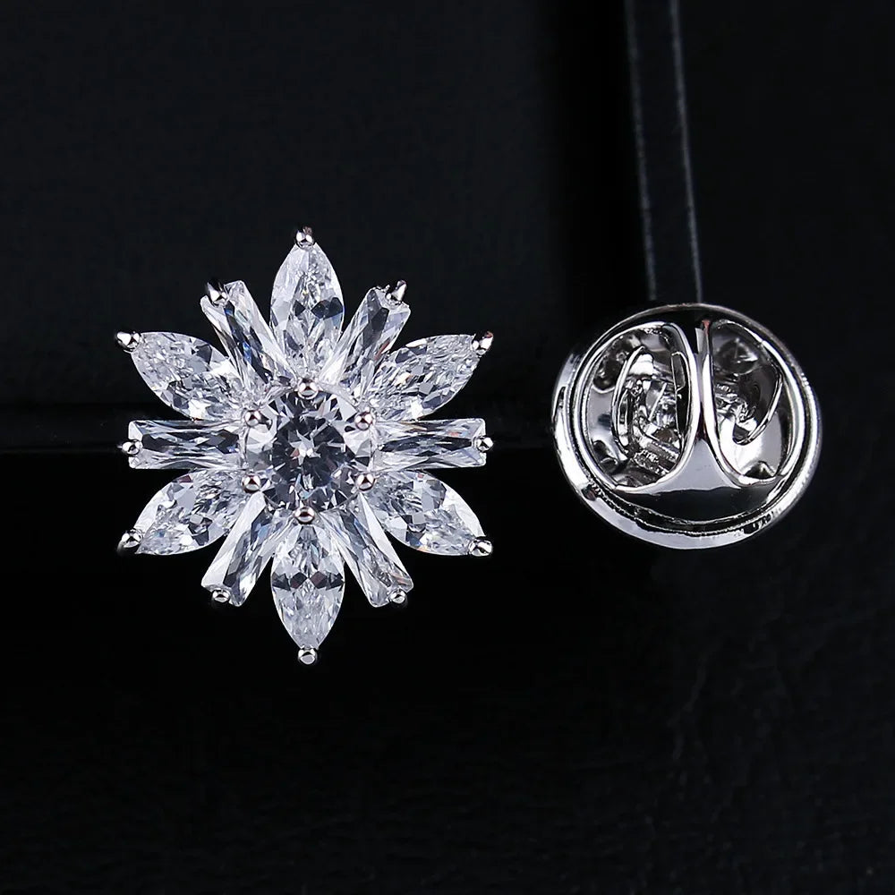 Crystal Hexagram Tie Pin — Multi-Use Lapel & Hijab Pins