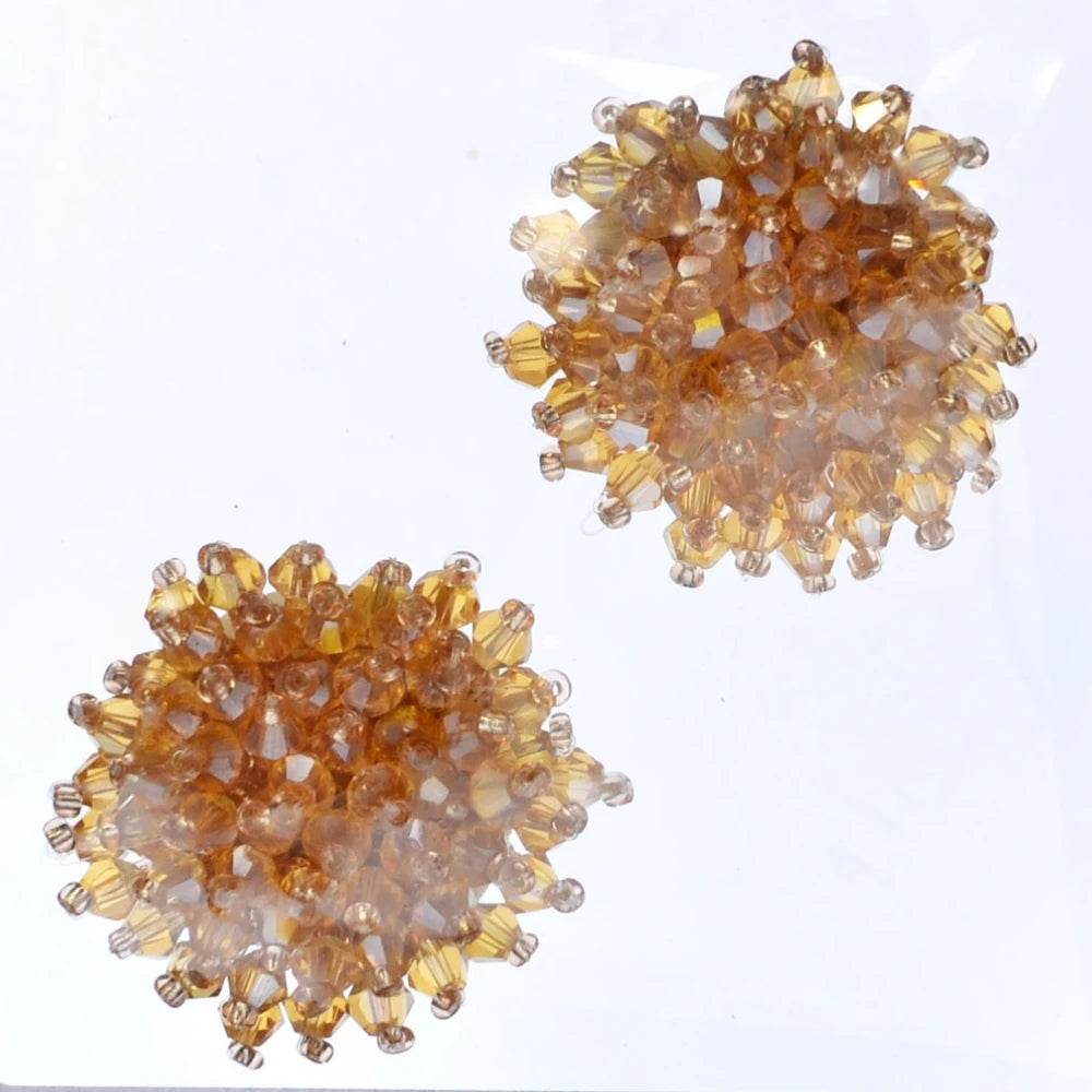 Crystal Button Covers — Beaded Cufflinks for Women, 2PCS