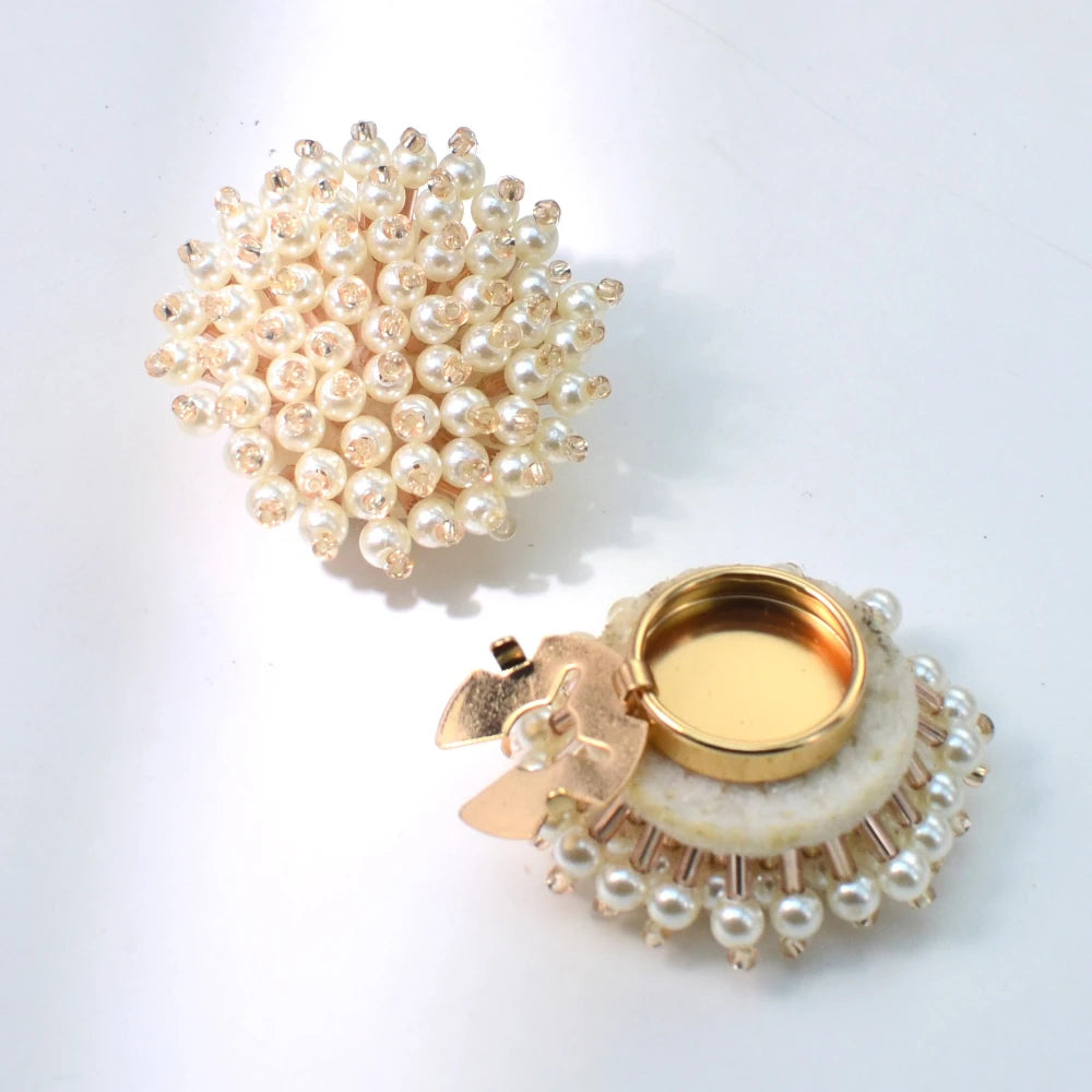 Crystal Button Covers — Beaded Cufflinks for Women, 2PCS