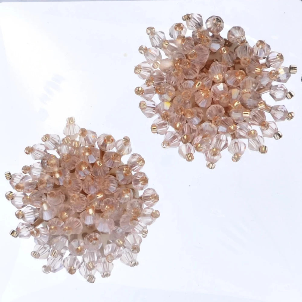 Crystal Button Covers — Beaded Cufflinks for Women, 2PCS