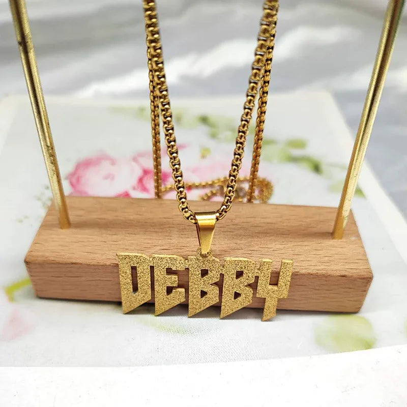 Custom Name Cuban Chain Necklace — Gold Stainless Steel