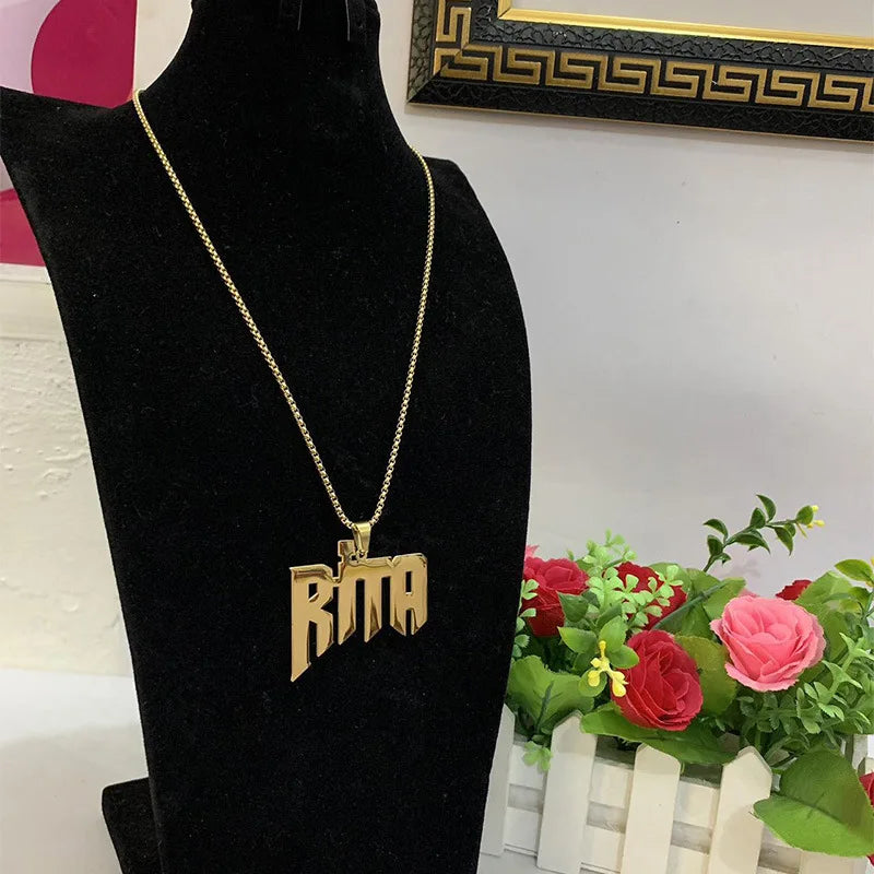 Custom Name Cuban Chain Necklace — Gold Stainless Steel
