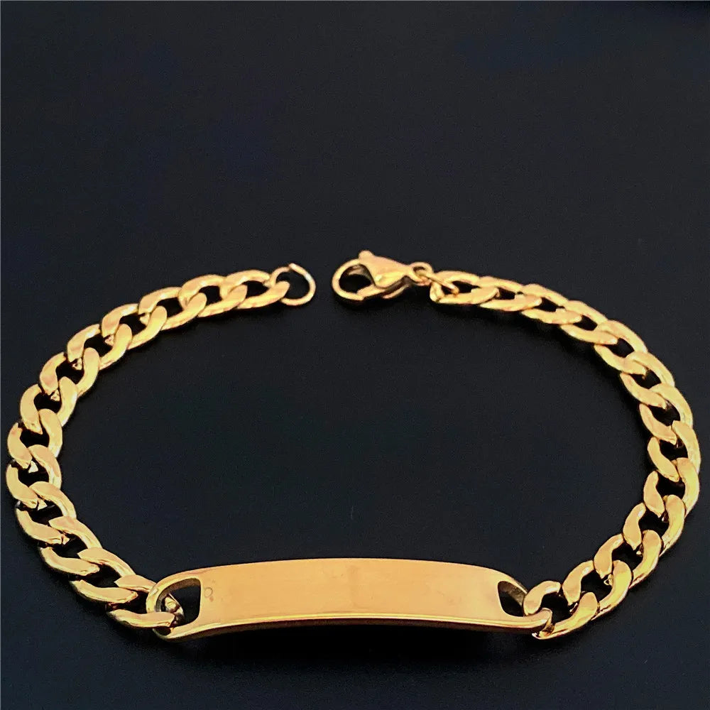 Custom Engraved Cuban Link Bracelet