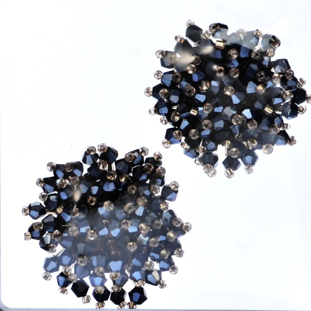 Crystal Button Covers — Beaded Cufflinks for Women, 2PCS